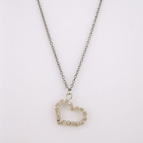 Rhinestone Heart Necklace - Hillary's Handmade